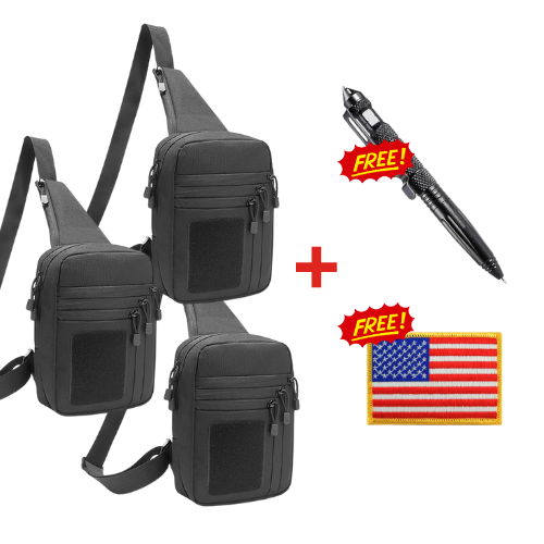 3 Raptor Sling Bags Badge and Pen