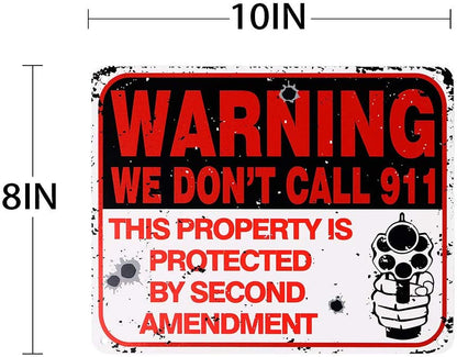 2-Pack Metal Private Property No Trespassing Warning Sign