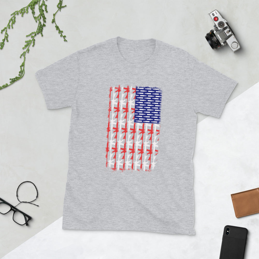 Gun Flag Short-Sleeve Unisex T-Shirt