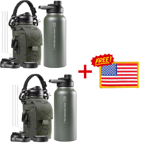 2 Chugzilla Bottles + Free US Flag Badge