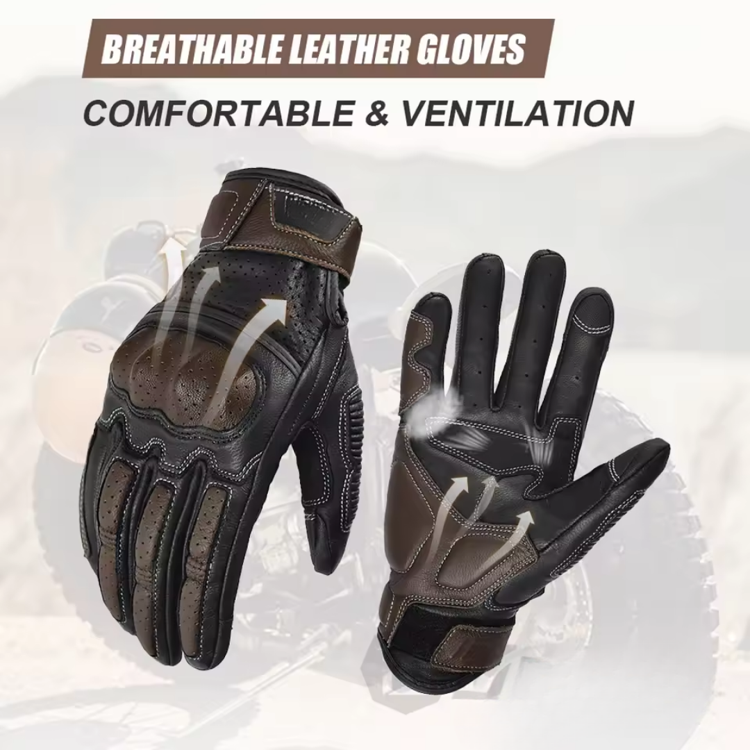 Spino Leather Motorcycle Gloves