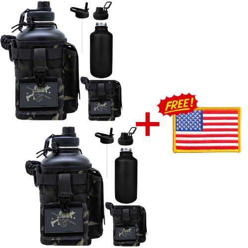 2 Chugzilla Bottles + Free US Flag Badge