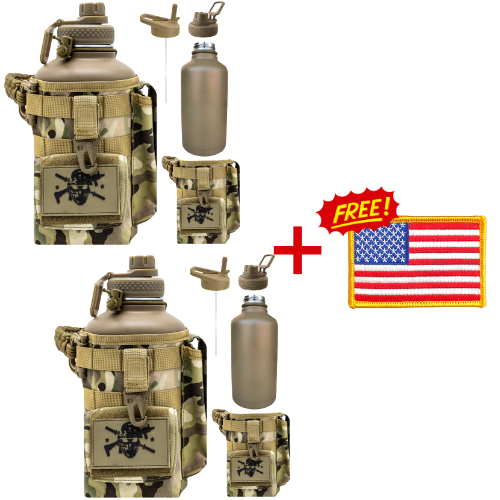 2 Chugzilla Bottles + Free US Flag Badge