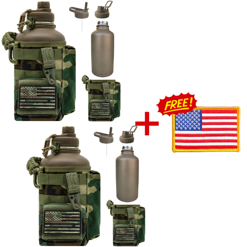 2 Chugzilla Bottles + Free US Flag Badge