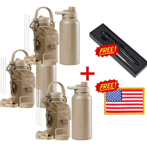 3 Chugzilla Bottles + Free Tactical Pen and US Flag Badge