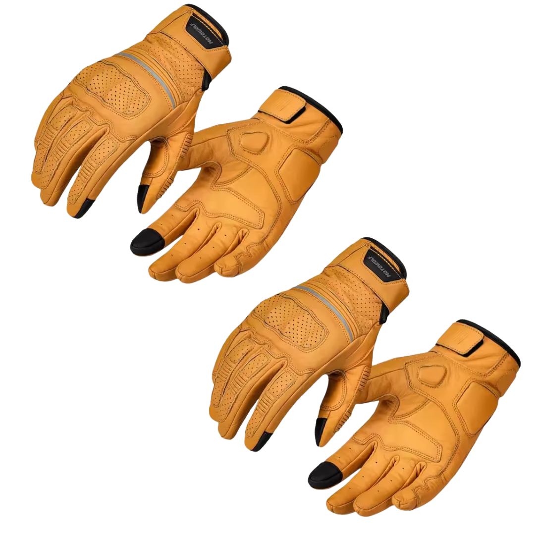 Dino Retro Perforated Leather Gloves