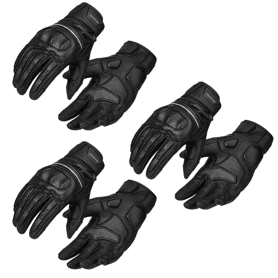 Dino Retro Perforated Leather Gloves