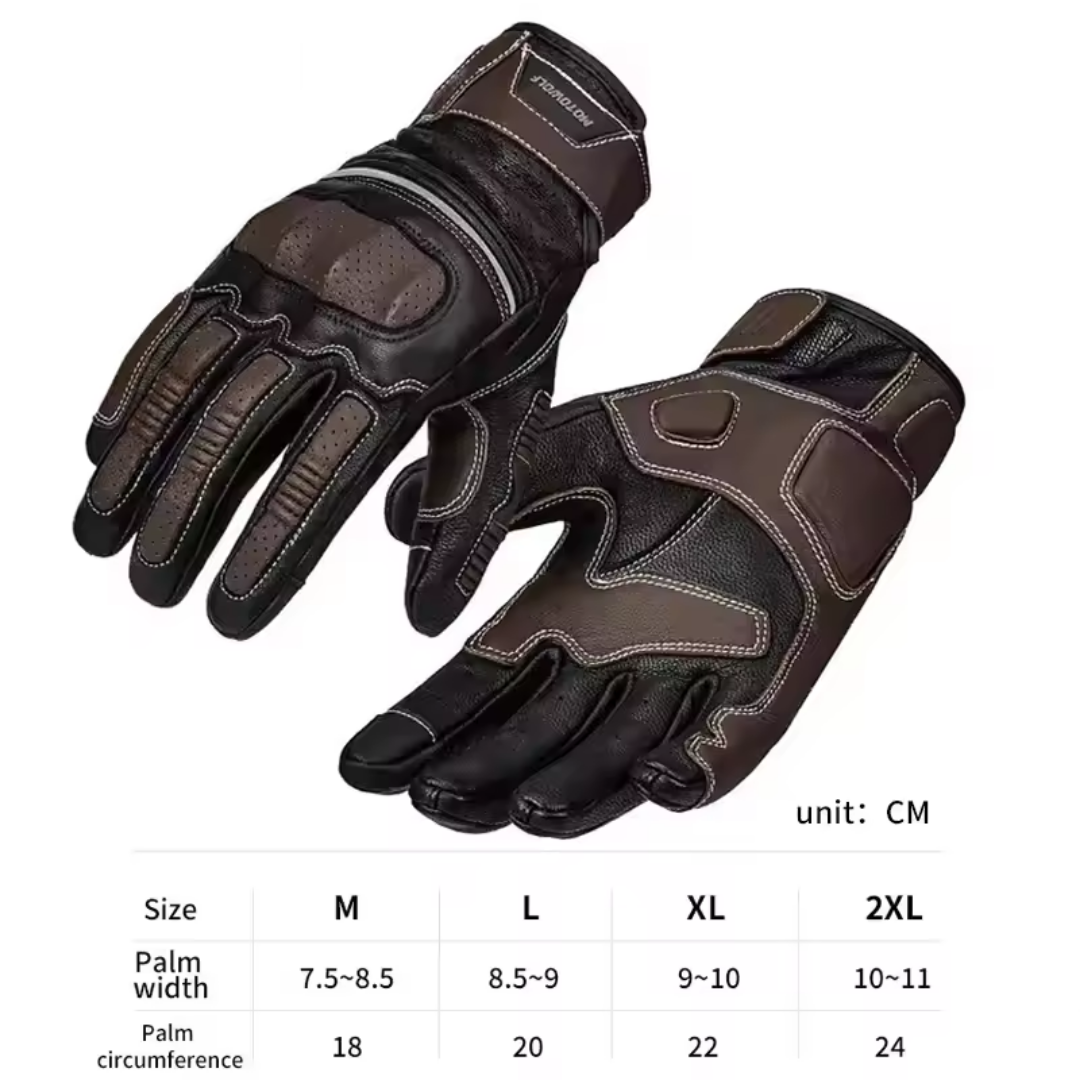 Dino Retro Perforated Leather Gloves