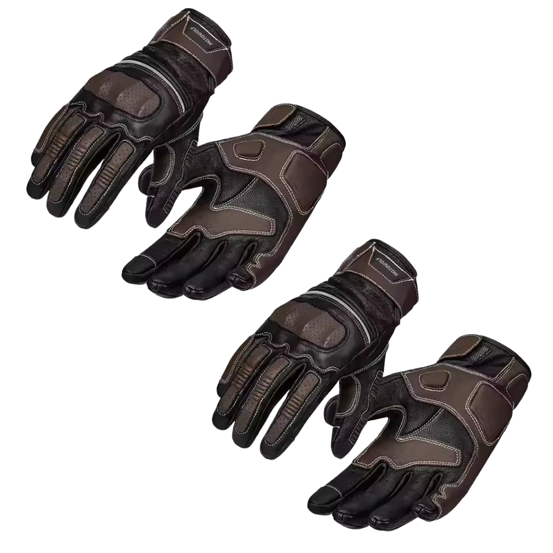 Dino Retro Perforated Leather Gloves