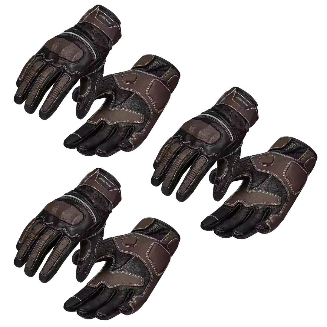 Dino Retro Perforated Leather Gloves