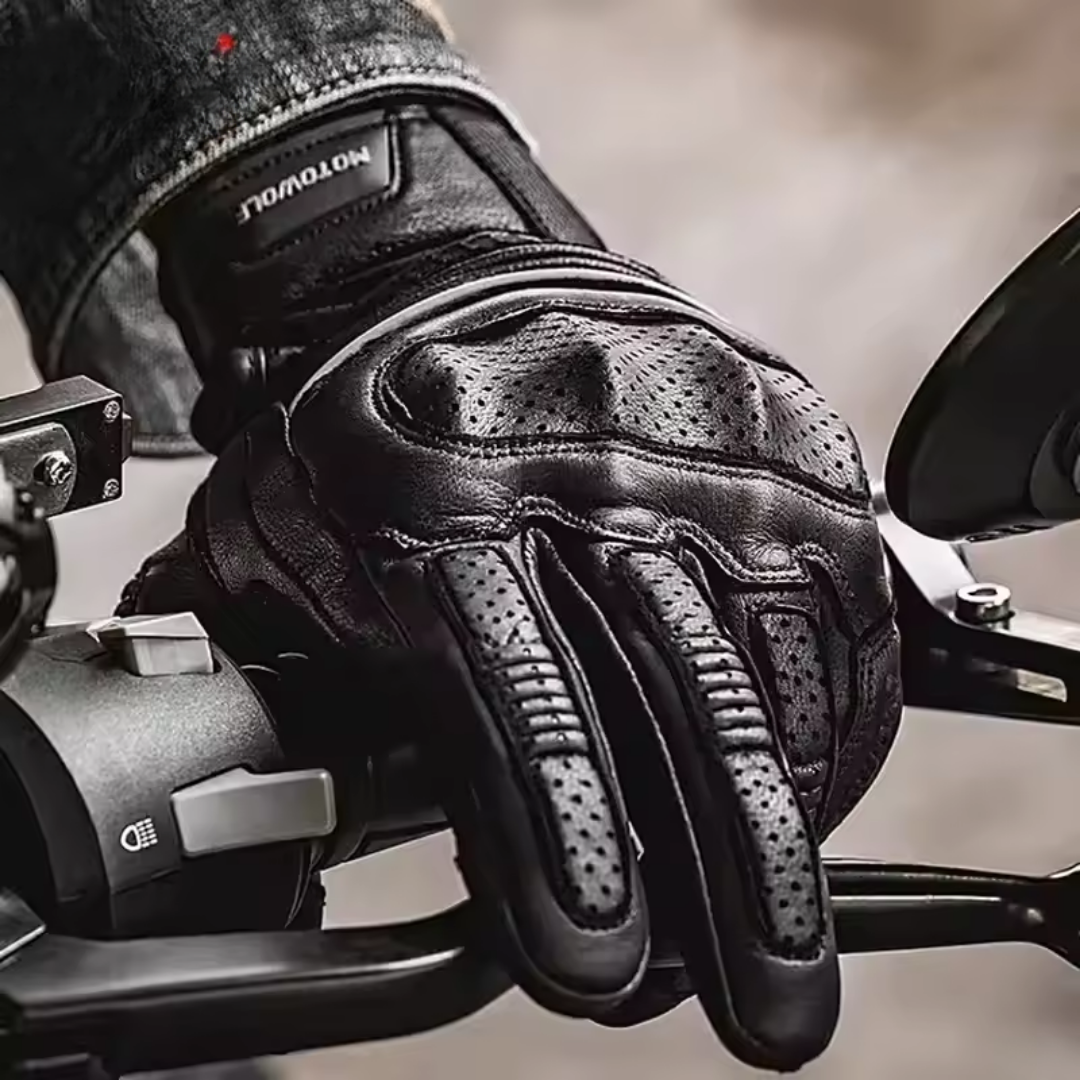 Dino Retro Perforated Leather Gloves