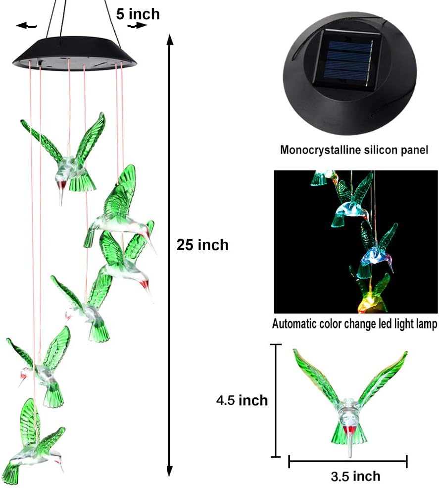 Hummingbird Solar Wind Chime