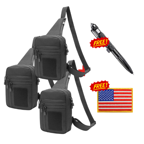 3 Raptor Sling Bags Badge and Pen