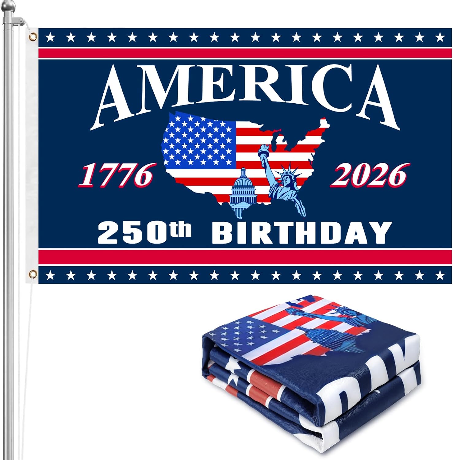 America 250th Birthday Flag