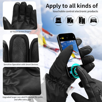 Waterproof Ski Gloves for Kids & Adults