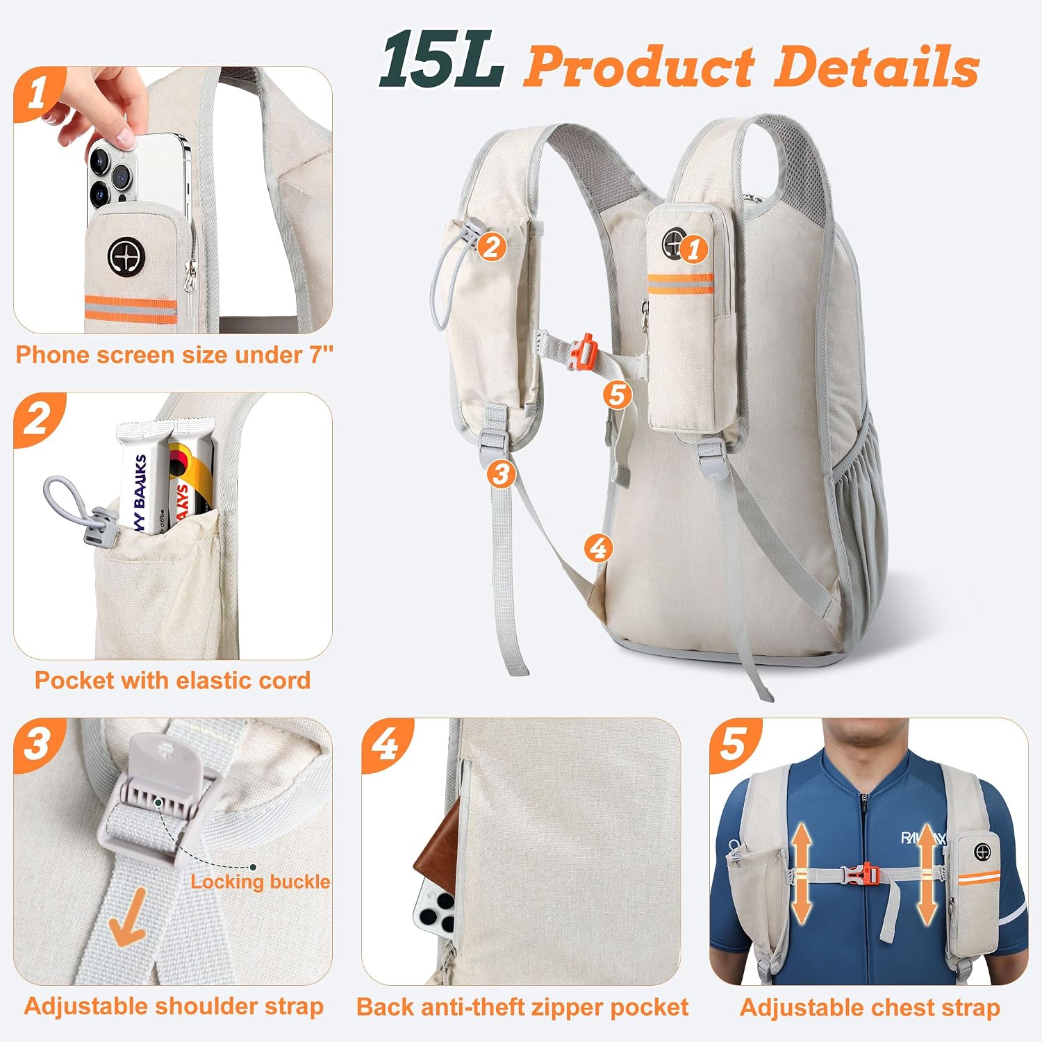 15L Foldable Hiking Backpack