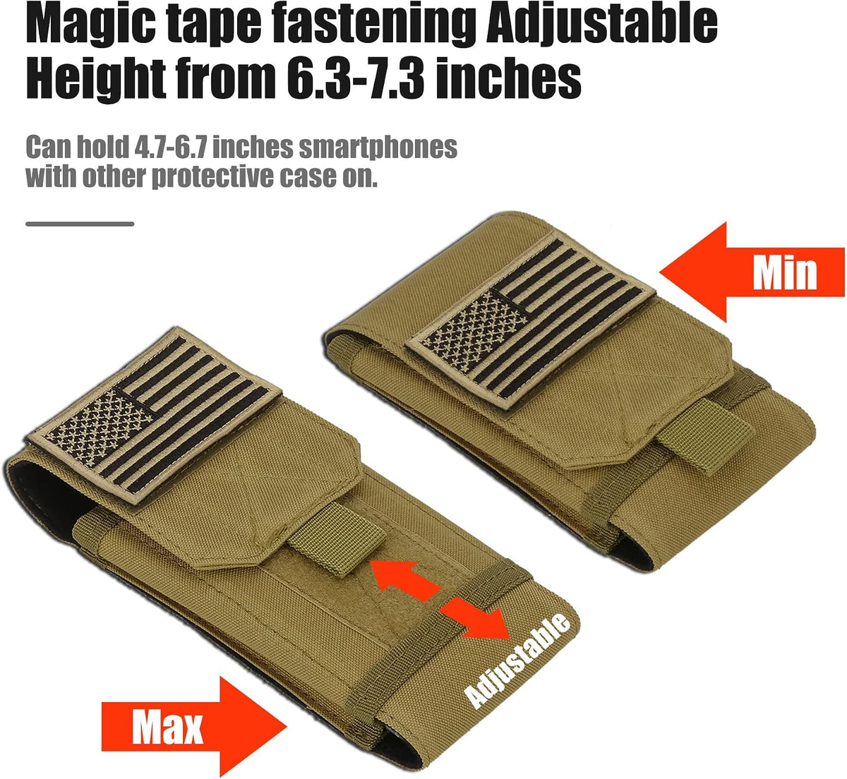 US Flag Molle Phone Holster