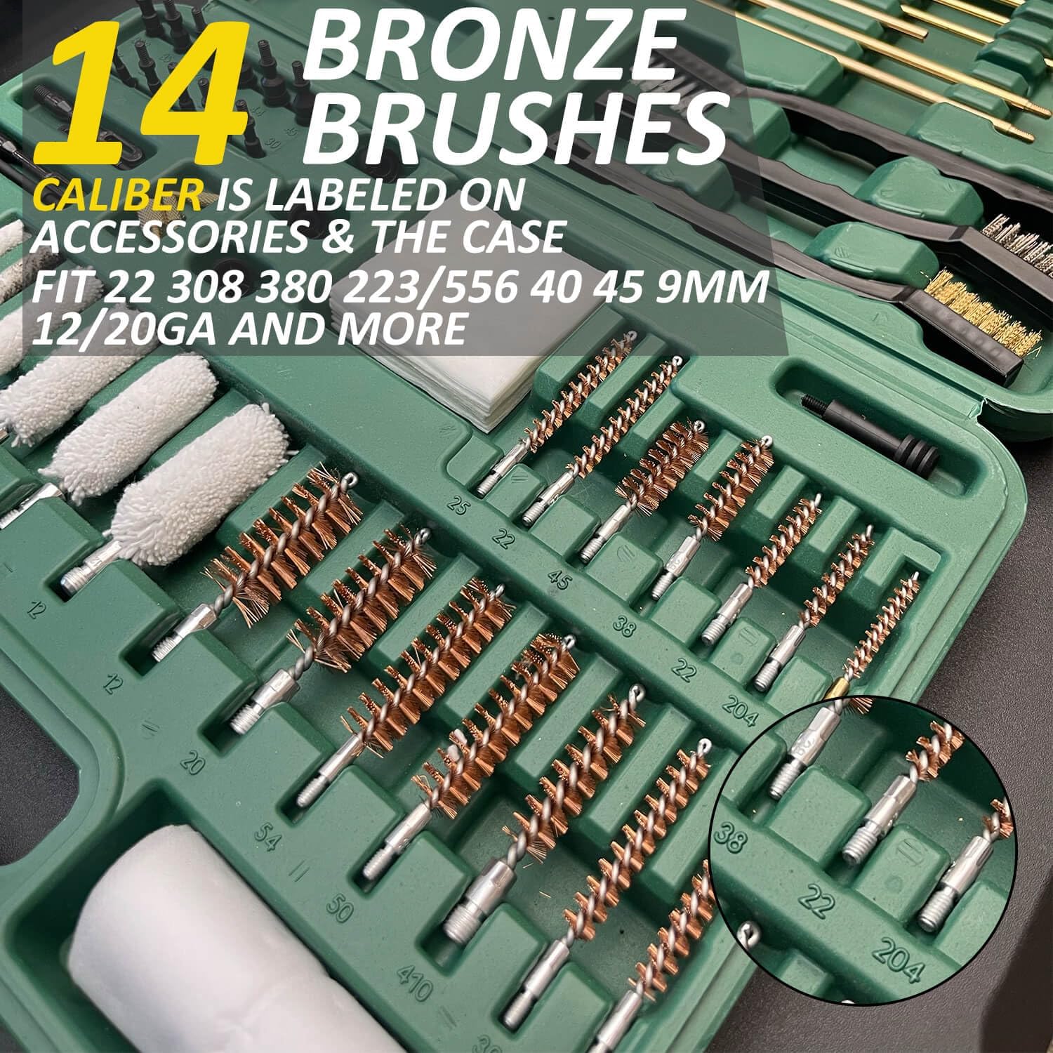 Broomstick gun cleaning kit