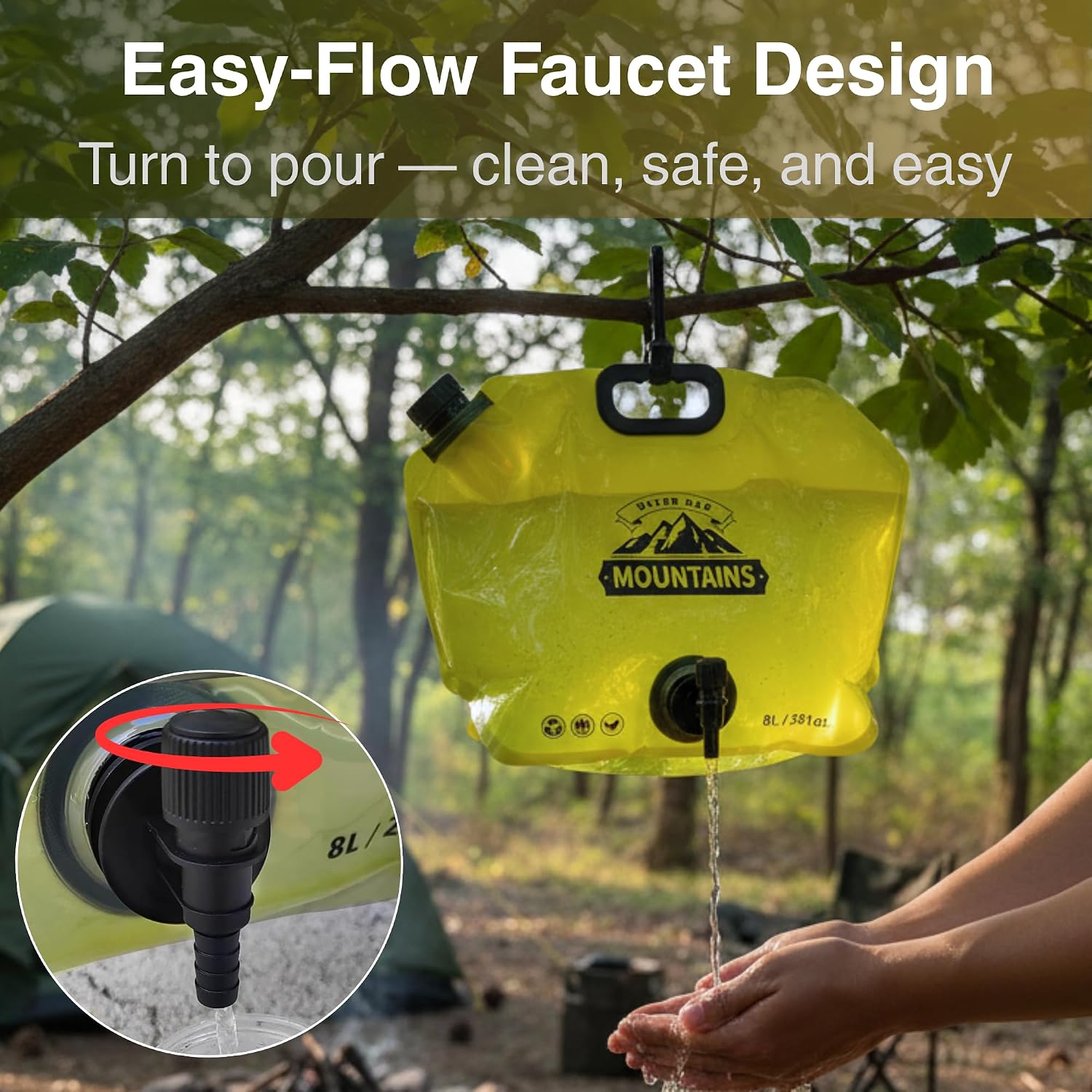 Collapsible Camping Water Container 8L