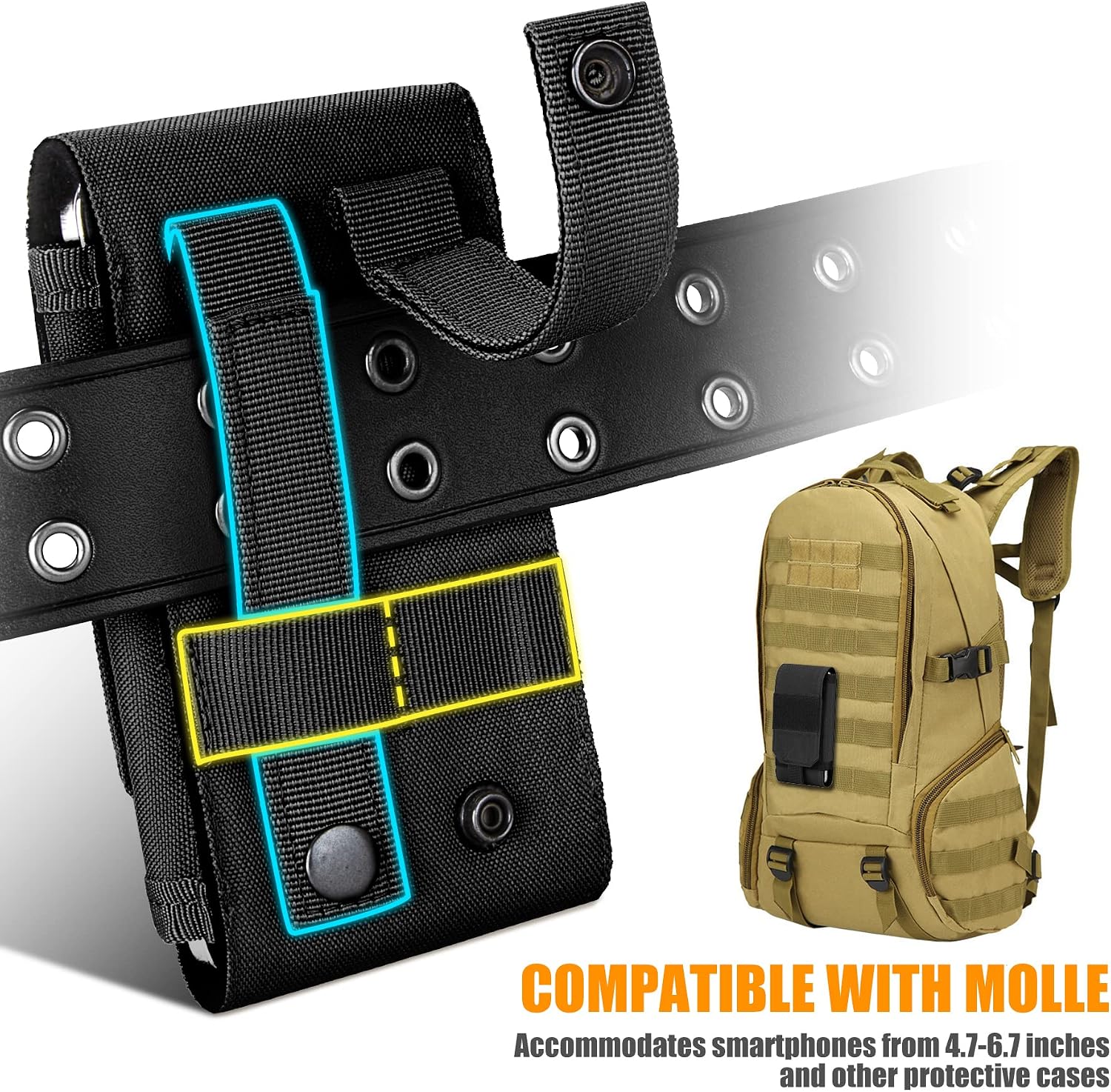 US Flag Molle Phone Holster