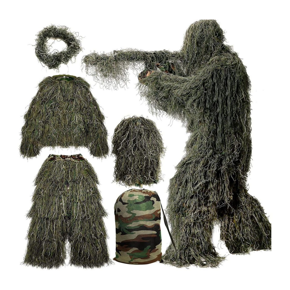 5-in-1 Ghillie Hunting Camouflage Suit