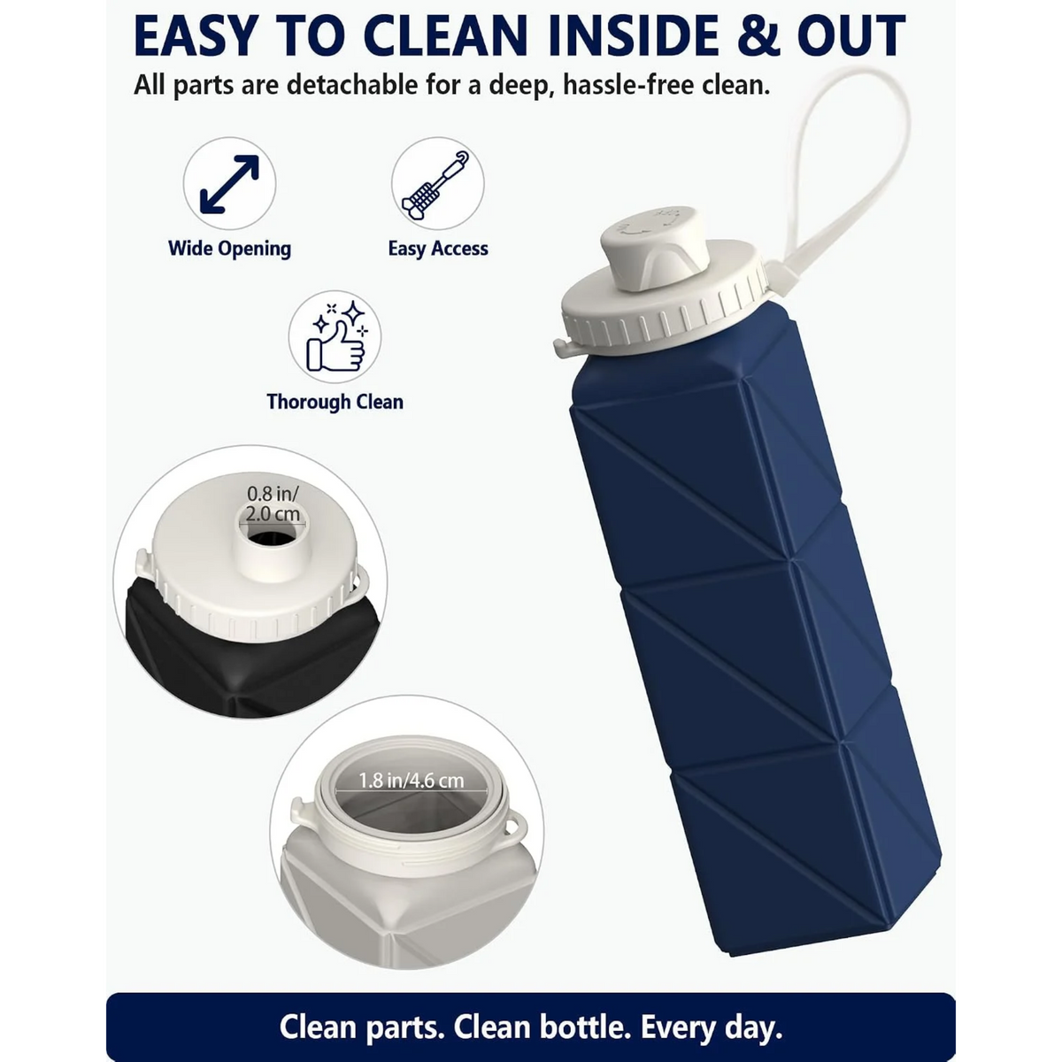 Collapsible Silicone Water Bottle 610ml
