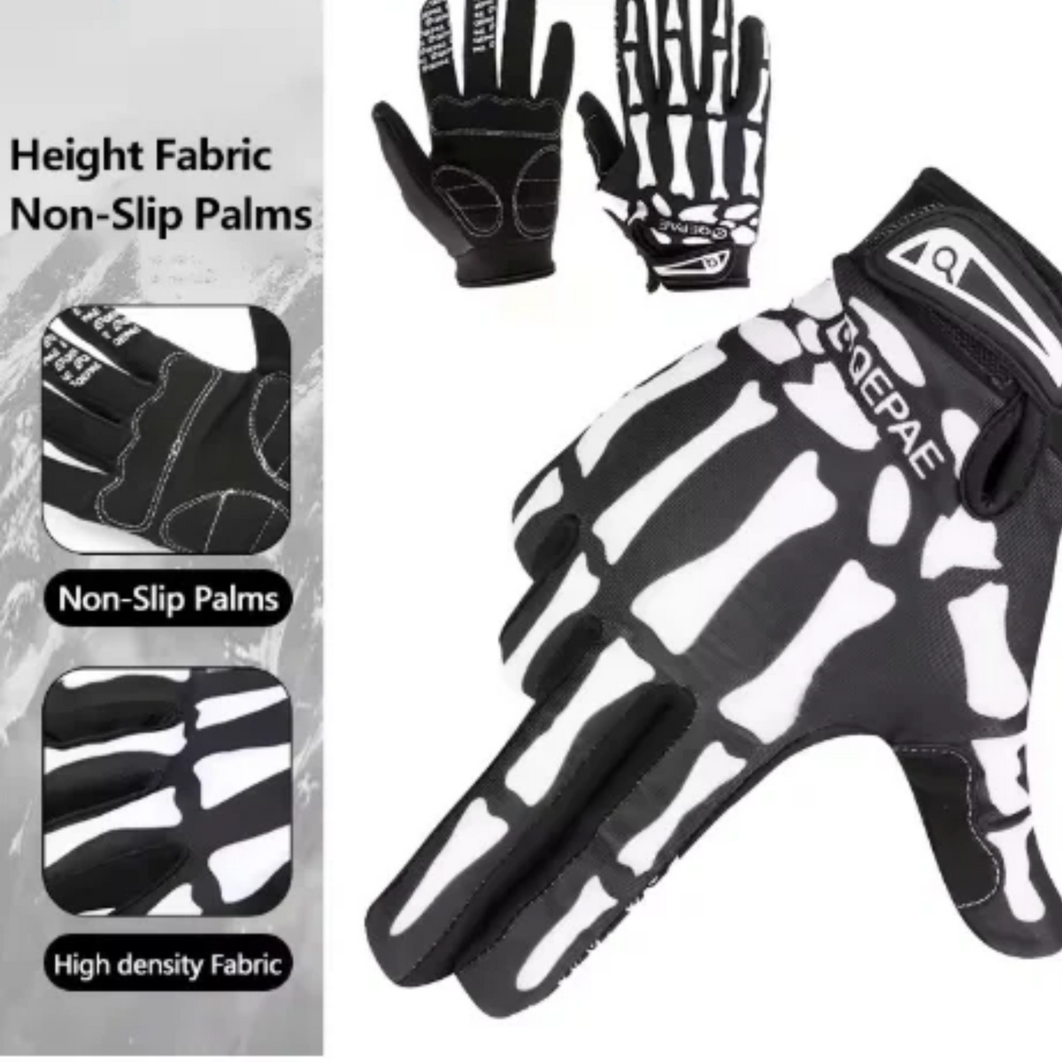 Full Finger Skeleton Grip Gloves