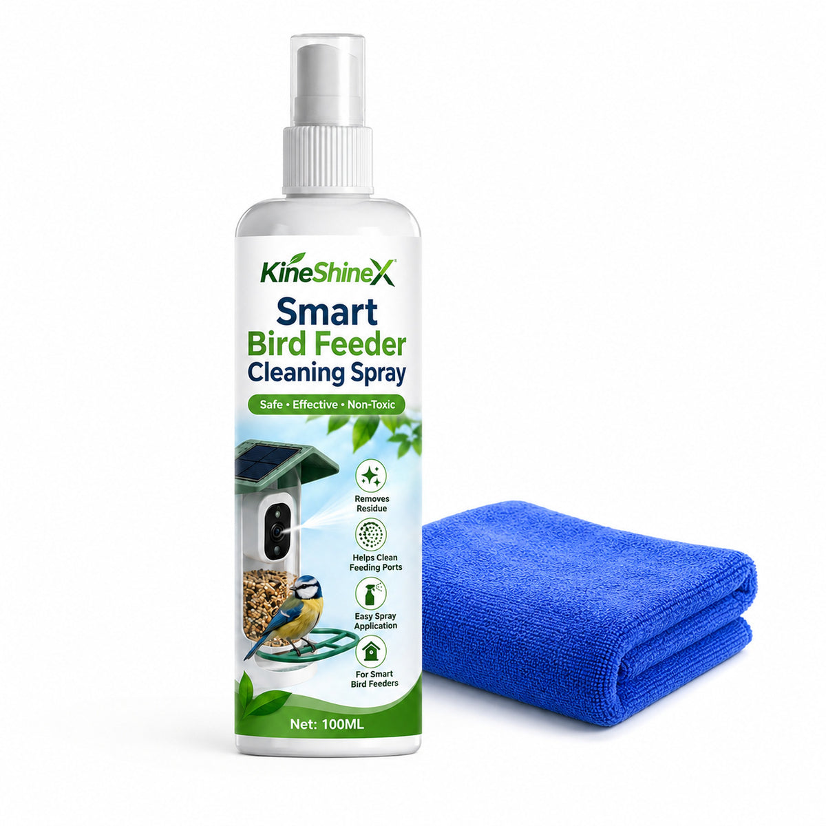 Bird Feeder Cleaning Spray with Towel