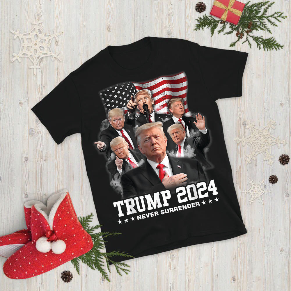 Trump 2024 NEVER SURRENDER Unisex Short-Sleeve T-Shirt