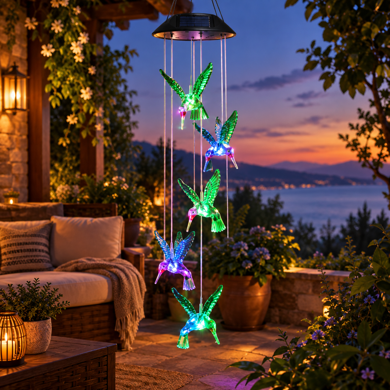 Hummingbird Solar Wind Chime