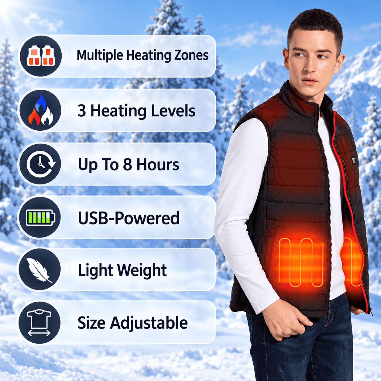 Furnace Heated Vest 9 heated zones