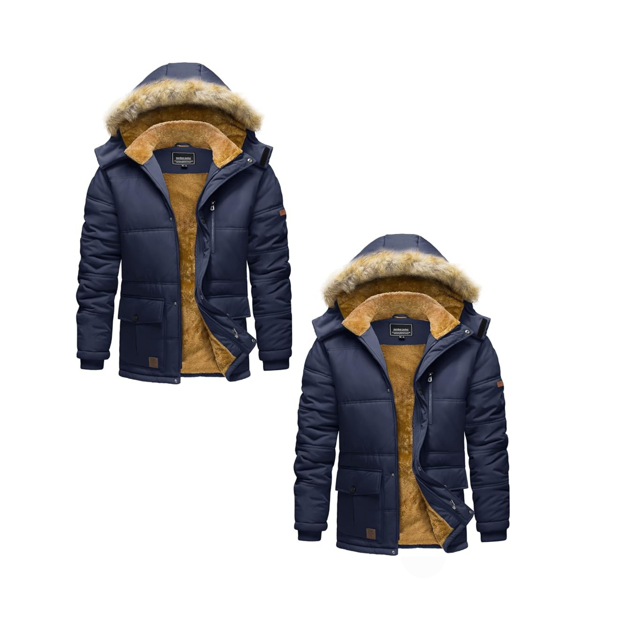 Men's Winter Hooded Jacket – Water-Repellent & Windproof Coat