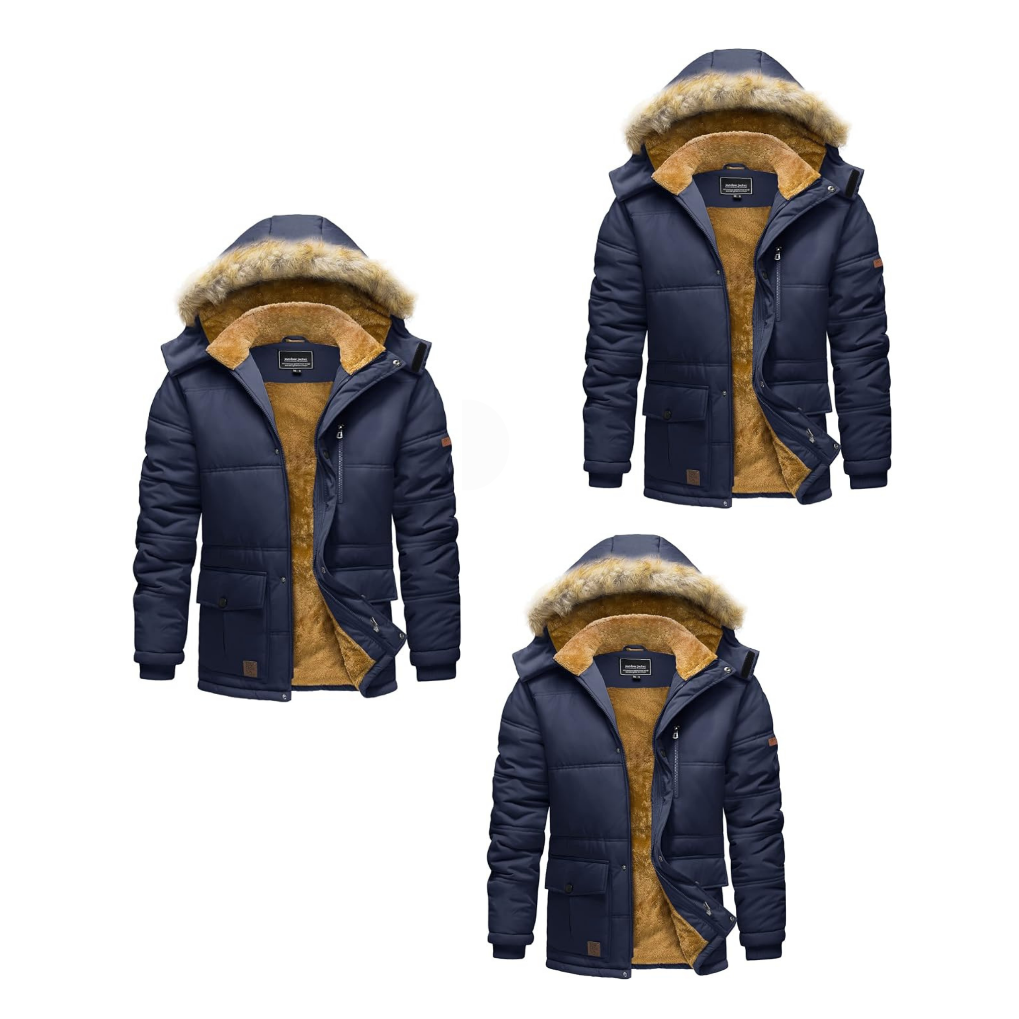 Men's Winter Hooded Jacket – Water-Repellent & Windproof Coat