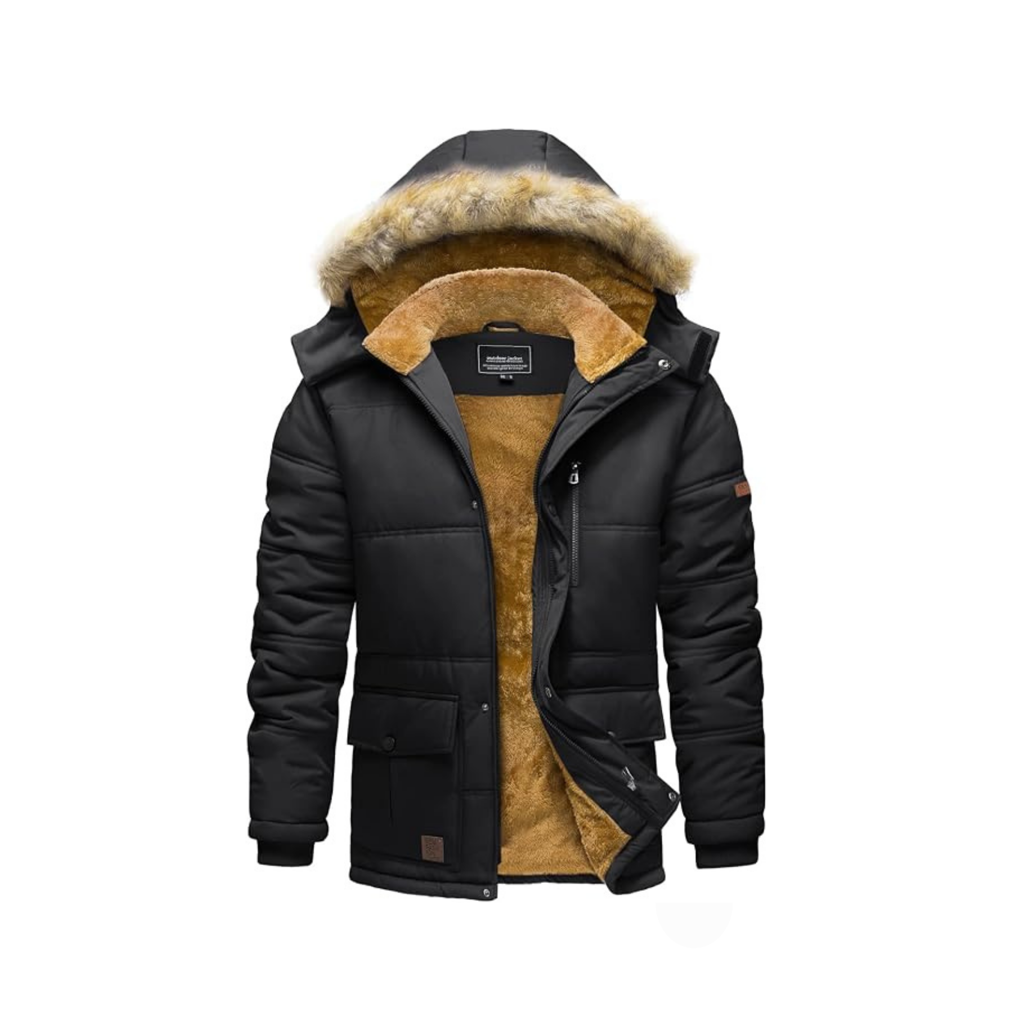 1 Men's Winter Hooded Jacket – Water-Repellent & Windproof Coat