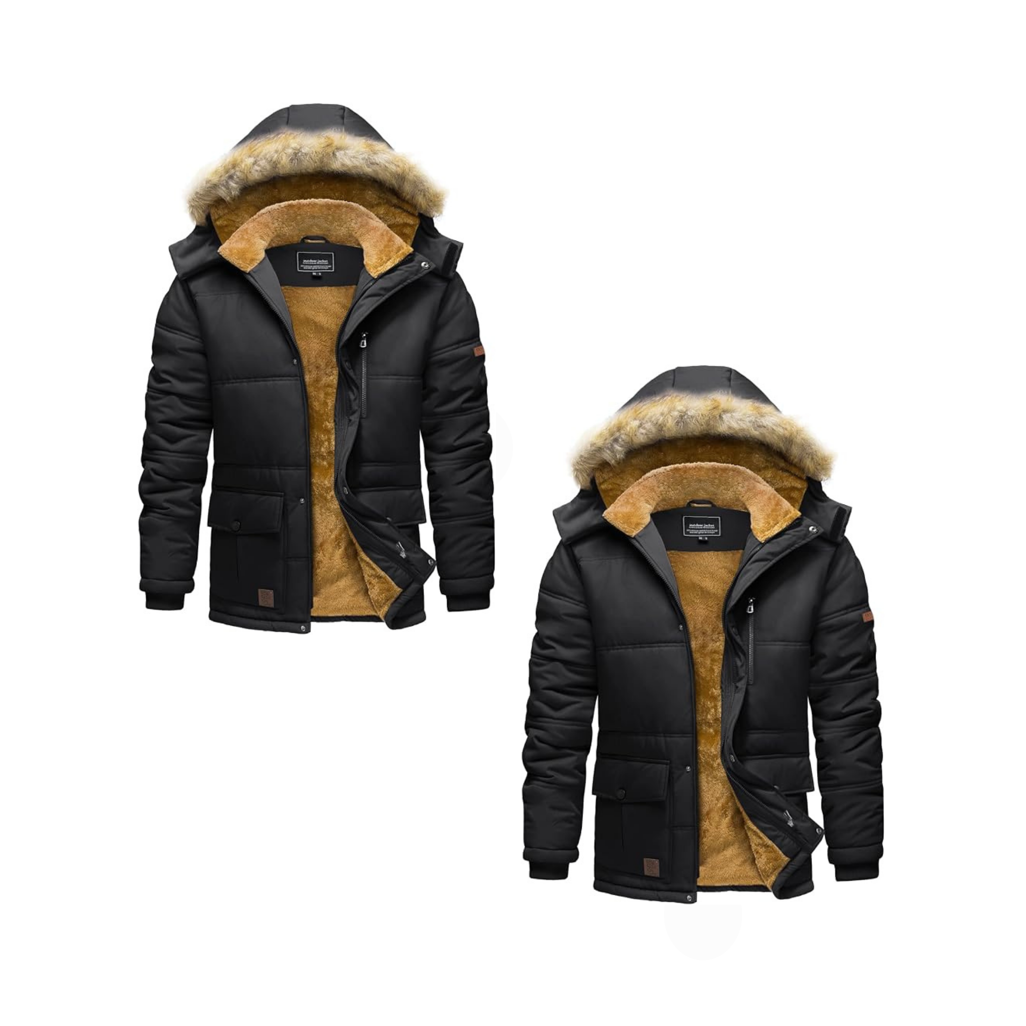 Men's Winter Hooded Jacket – Water-Repellent & Windproof Coat