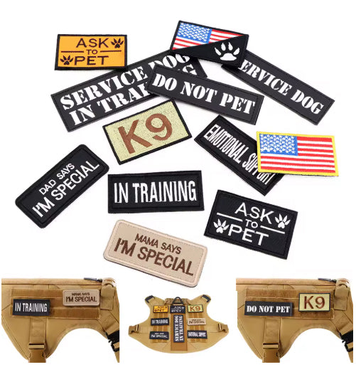 12 Pieces Tactical Patch Bundle For Dog Vest