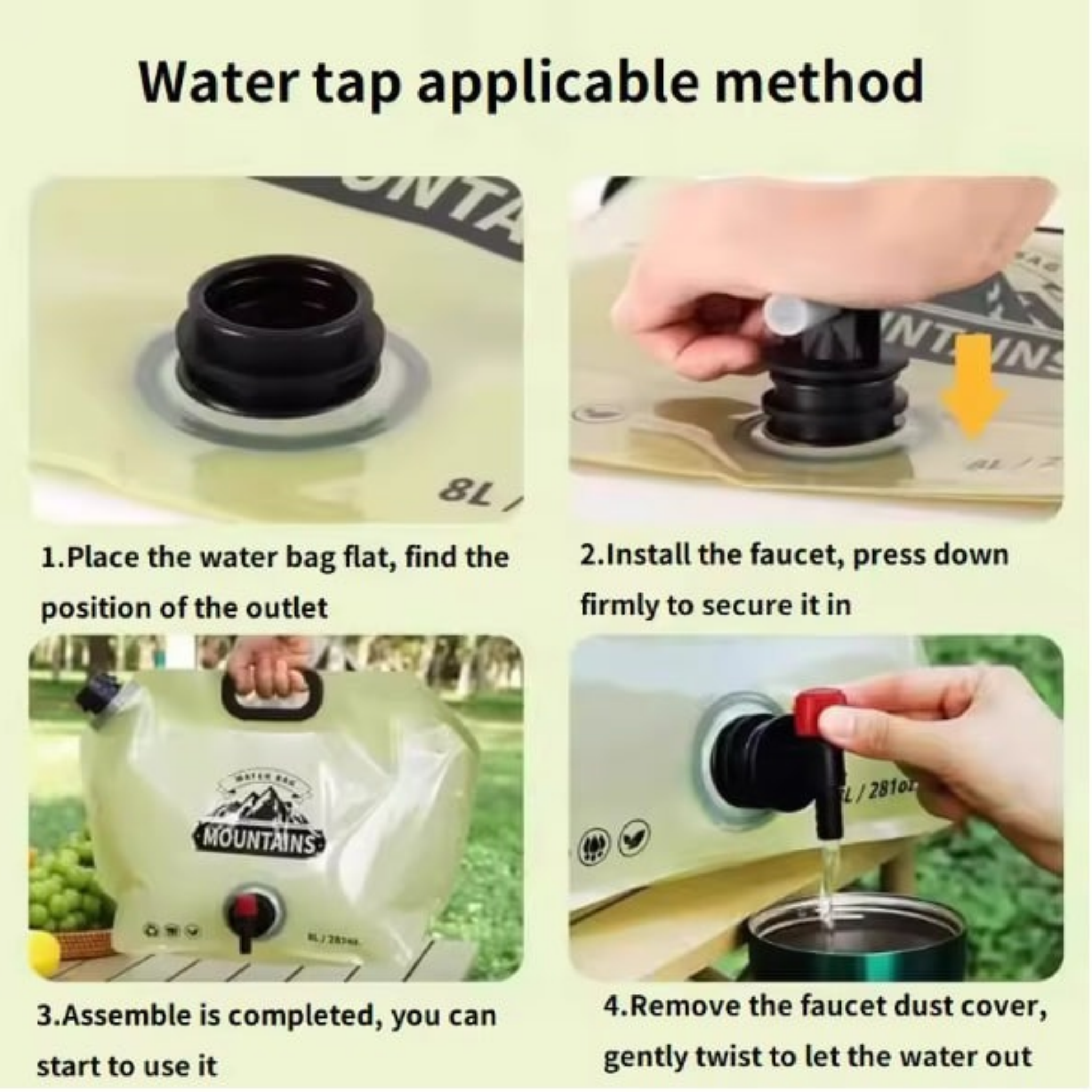 Collapsible Camping Water Container 8L