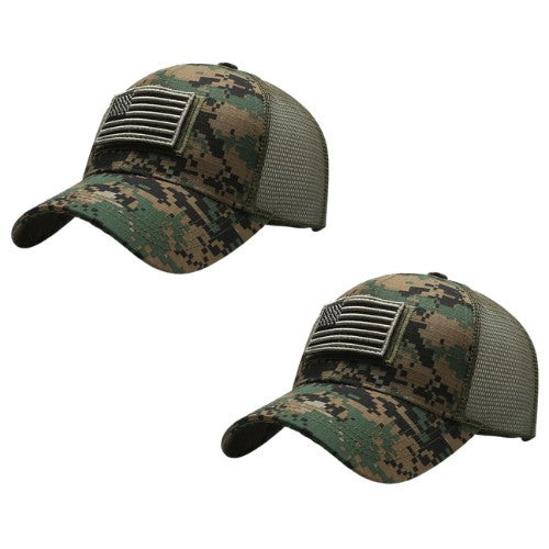 2x DINO American Flag Hat