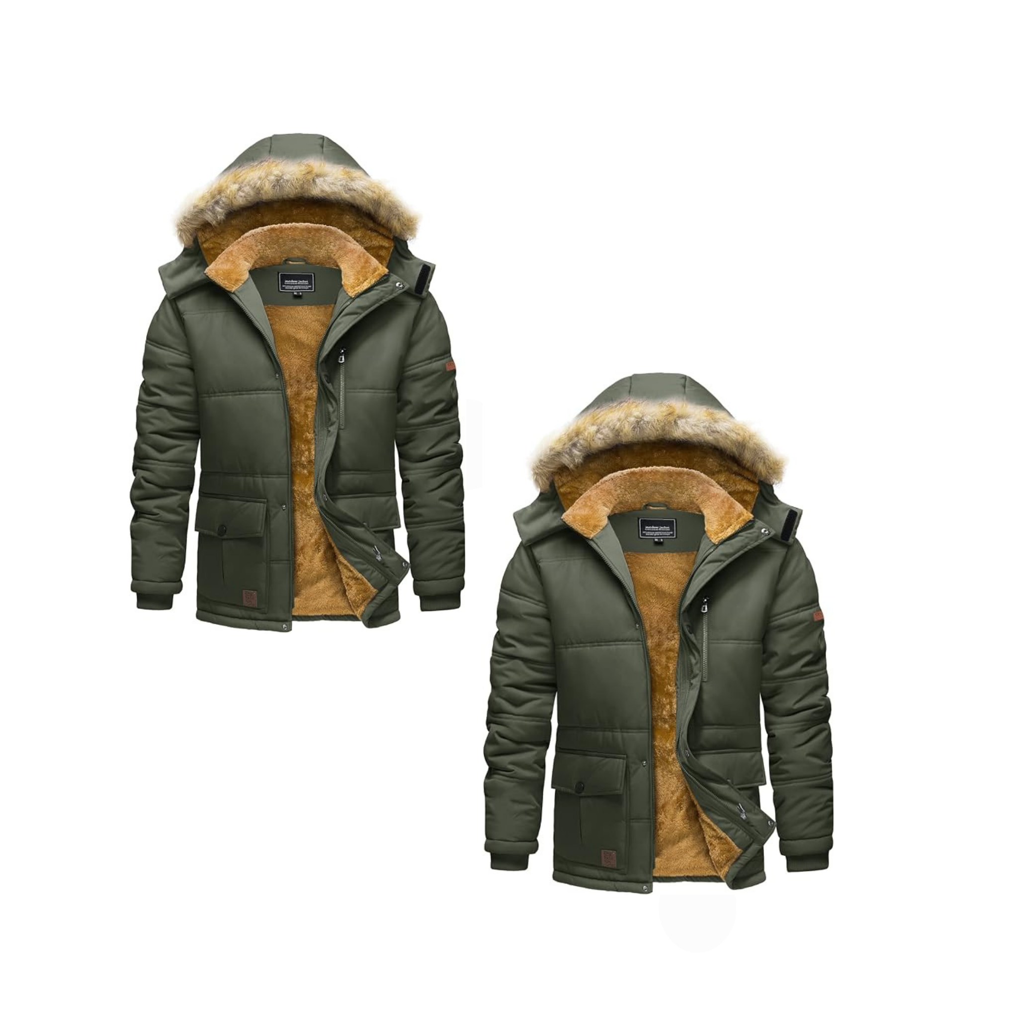 Men's Winter Hooded Jacket – Water-Repellent & Windproof Coat