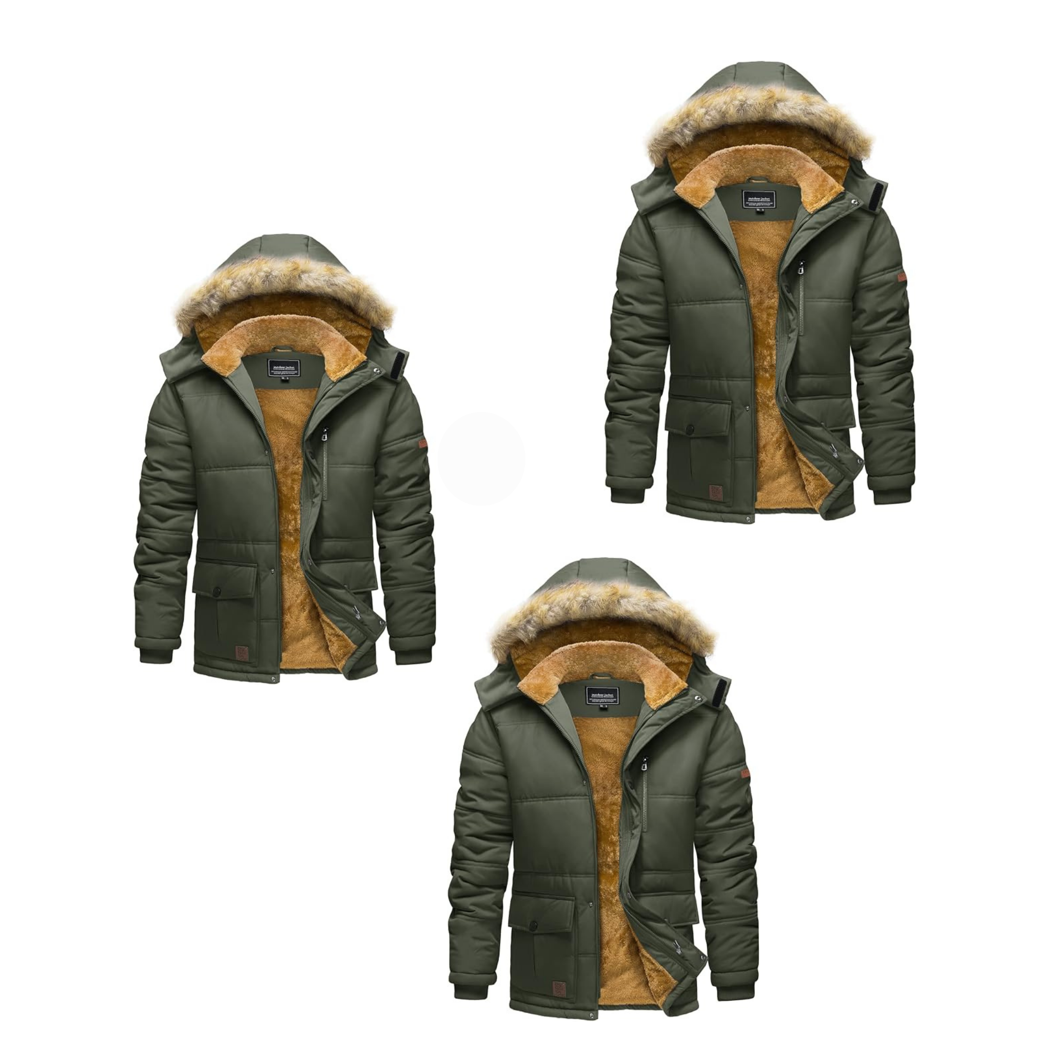 Men's Winter Hooded Jacket – Water-Repellent & Windproof Coat