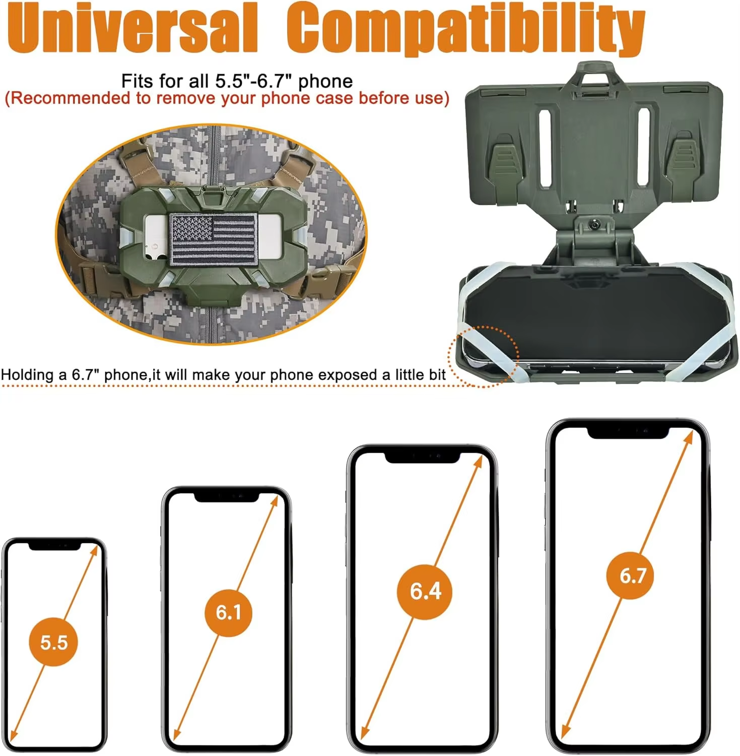 1x Tactical MOLLE Phone Holder