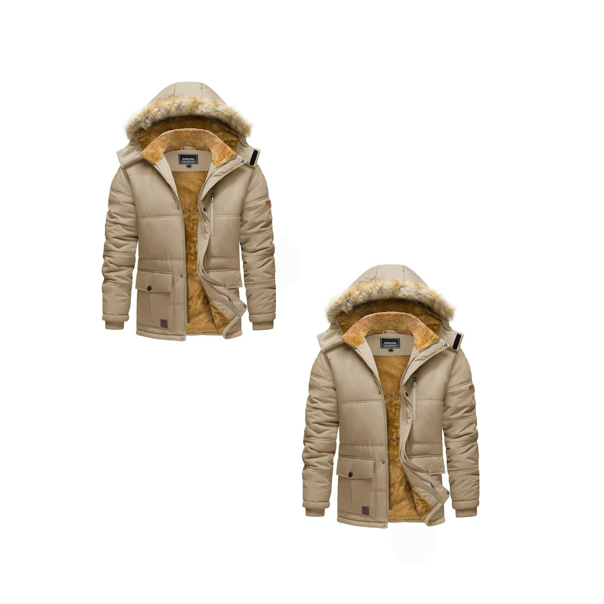 Men's Winter Hooded Jacket – Water-Repellent & Windproof Coat