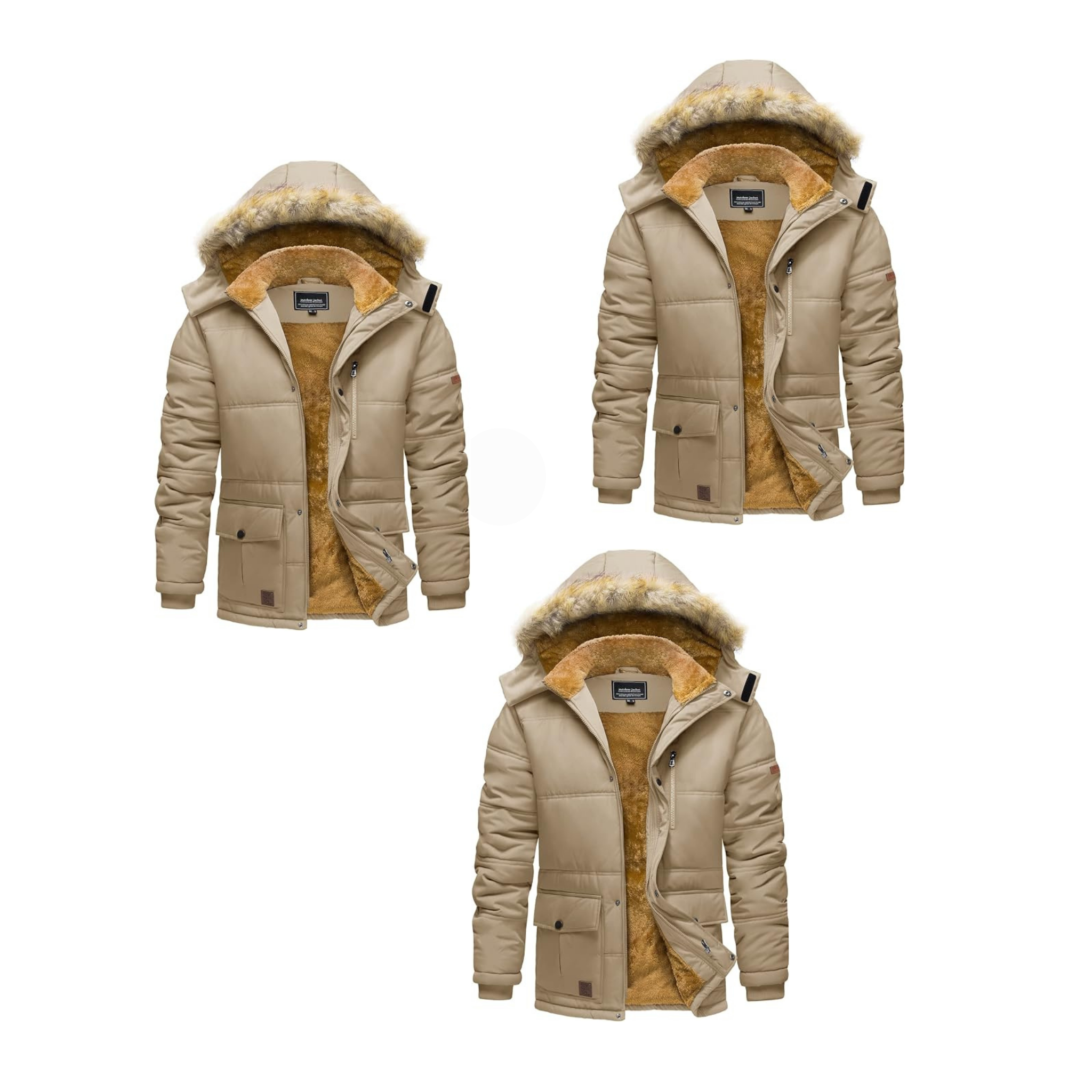 Men's Winter Hooded Jacket – Water-Repellent & Windproof Coat
