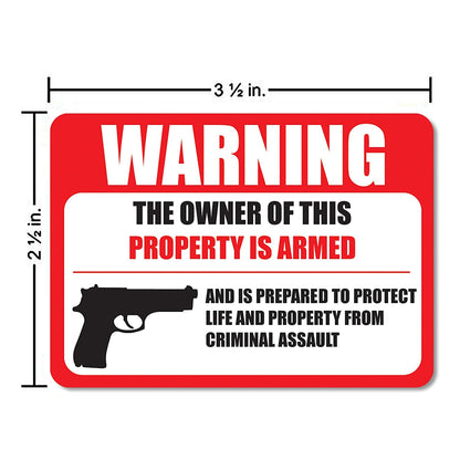 PROTECTED BY ARMED PROPERTY OWNER Vinyl Decal