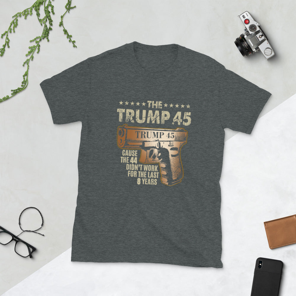 Camiseta unissex manga curta Trump .45