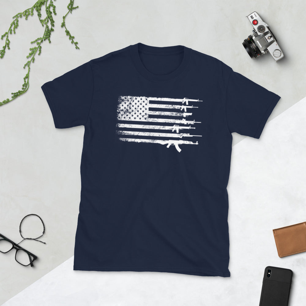 Pro Gun US Flag Arsenal Short-Sleeve Unisex T-Shirt