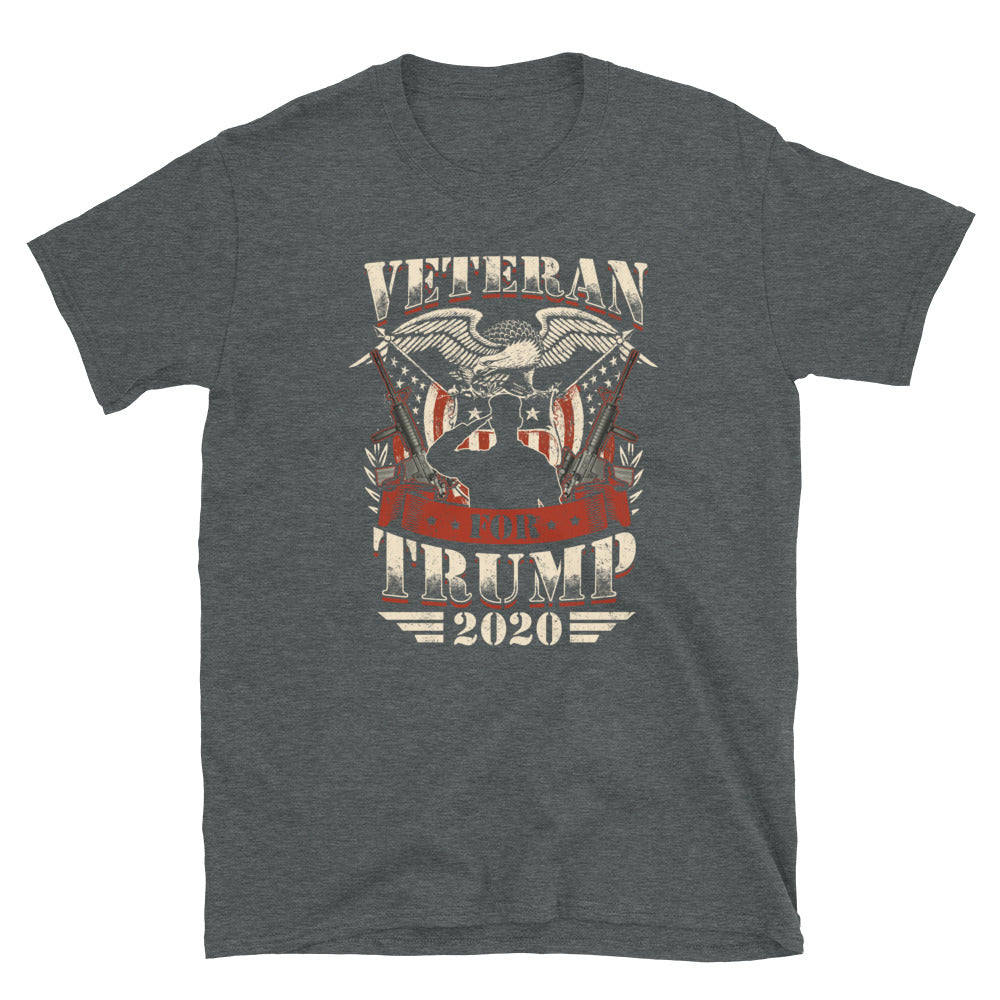 Camiseta unisex de manga corta Veteran for Trump 2020