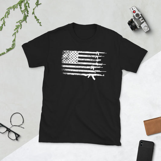 Pro Gun US Flag Arsenal Short-Sleeve Unisex T-Shirt