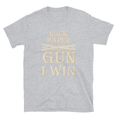 Rock paper Gun I gano camiseta unisex de manga corta