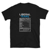 Camiseta unisex de manga corta con información nutricional de Liberal Tears